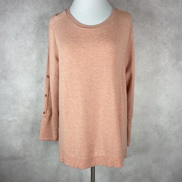 Soft Surroundings Go Lively Long Line Jersey Pullover Open Side Women's Size L - Picture 2 of 11